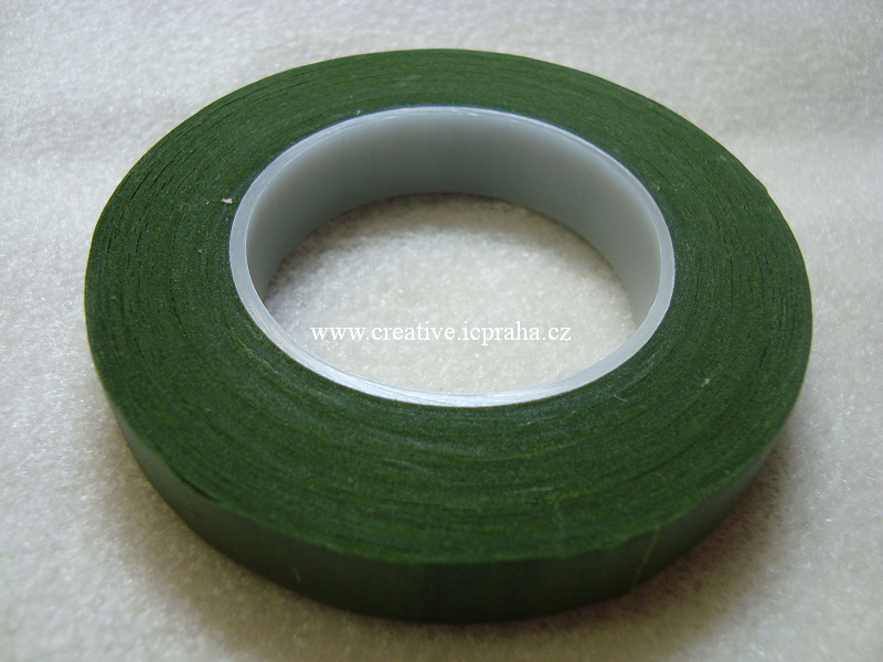 páska zelená - floristická 13mm/27m